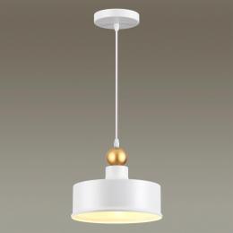 Odeon light 4090/1 PENDANT ODL19 377 белый/золотой Подвес Е27 1*40W BOLLI  - 5 купить